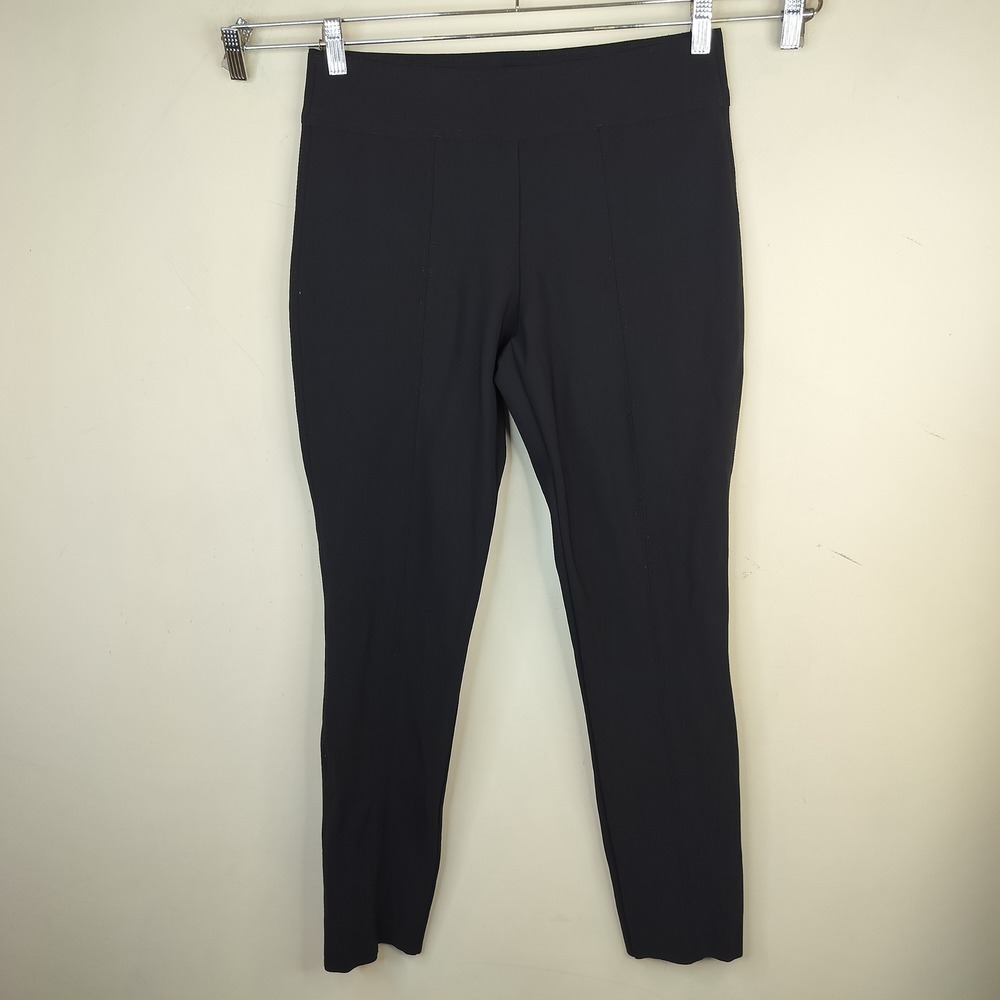 Maria Pinto Black Ankle Pants 8 Womens Side Zip Stretch Skinny Minimalist Black